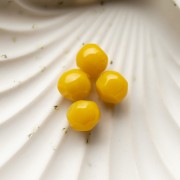 12 mm irregular round faceted opaque resin bead - Honey x4