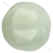 12mm Irregular Round Faceted Beads, Translucent Resin - Marbled Sage Green x4