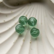 12 mm Irregular Round Faceted Beads, Clear Resin - Moss Green x4