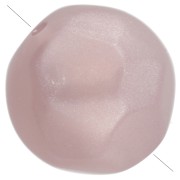 12mm Irregular Round Faceted Beads, Clear Resin - Pearlescent Old Rose x4
