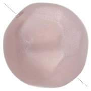 12mm Irregular Round Faceted Beads, Clear Resin - Pearlescent Old Rose x4