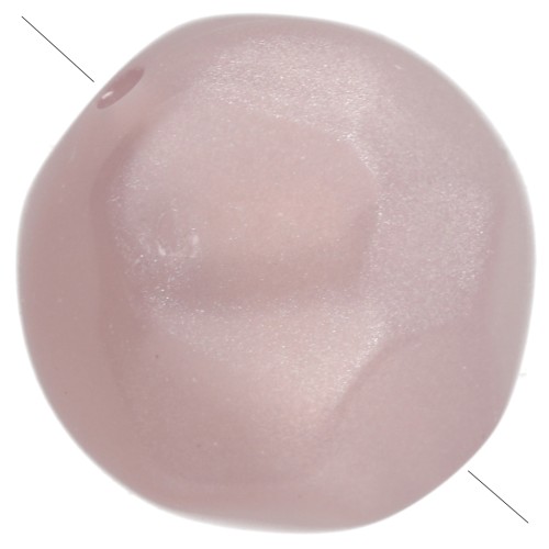 12mm Irregular Round Faceted Beads, Clear Resin - Pearlescent Old Rose x4