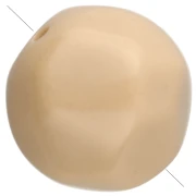 12 mm irregular round faceted opaque resin beads - Beige x4