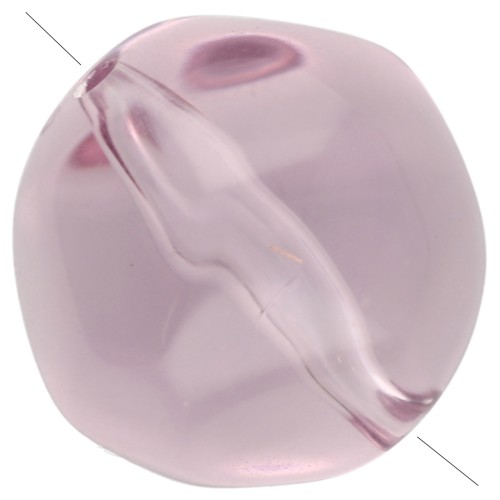 12 mm Irregular Round Faceted Beads, Clear Resin - Parma x4