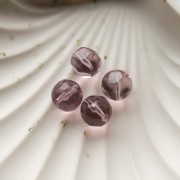 12 mm Irregular Round Faceted Beads, Clear Resin - Parma x4