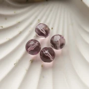 12 mm Irregular Round Faceted Beads, Clear Resin - Parma x4