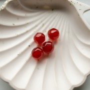 12 mm Irregular Round Faceted Beads, Clear Resin - Brick x4