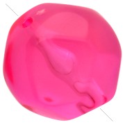 Neon Pink - 12 mm irregular round faceted beads made of clear resin - Neon pink x4 12 mm irregular round faceted beads made of clear resin - Neon pink x4