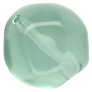 Round irregular faceted 14 mm clear resin beads - Moss green x1