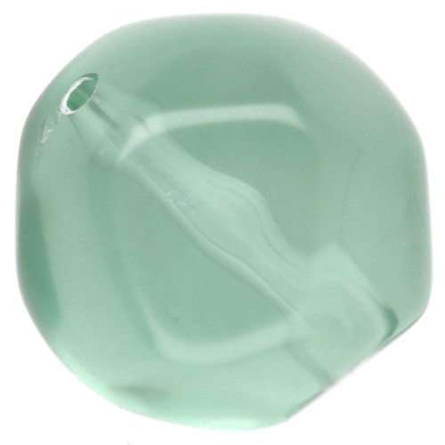 Round irregular faceted 14 mm clear resin beads - Moss green x1