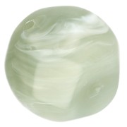 14 mm irregular faceted round bead, translucent resin - Marbled sage green
