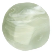 14 mm irregular faceted round bead, translucent resin - Marbled sage green