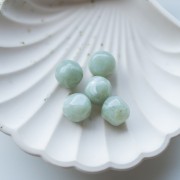 14 mm irregular faceted round bead, translucent resin - Marbled sage green