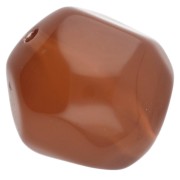 14 mm irregular round faceted bead, clear resin - Brown x1