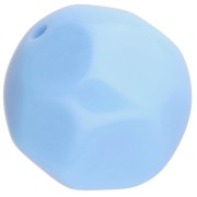 14 mm irregular round faceted beads in opaque resin - Baby Blue x1