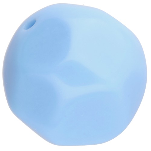 14 mm irregular round faceted beads in opaque resin - Baby Blue x1
