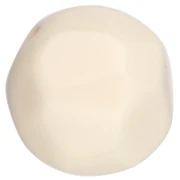 14 mm round irregular faceted beads in opaque resin - Ecru x1