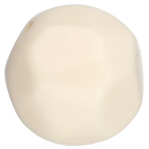 14 mm irregularly shaped faceted round bead made of opaque resin - Ecru x1