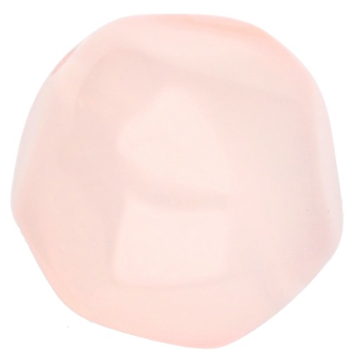 14 mm irregular round faceted beads in transparent resin - Pale pink