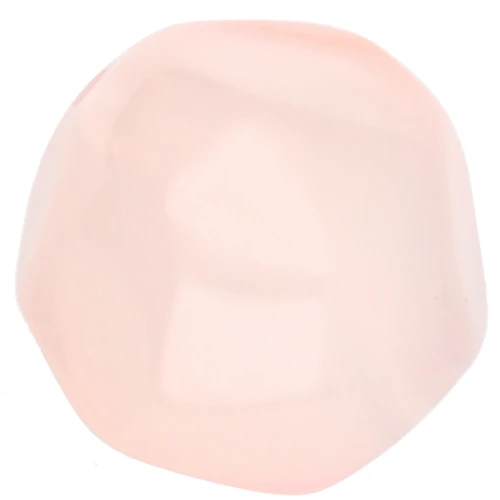 14 mm irregularly shaped faceted round bead made of clear resin - Pale pink