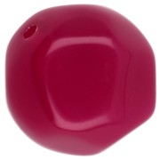 14 mm irregular round faceted beads in translucent resin - Fuchsia x1