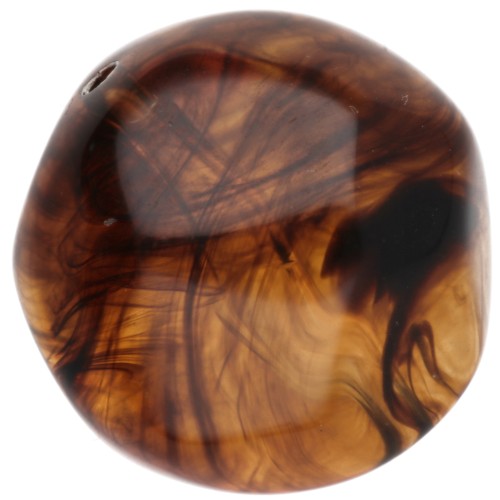 Round irregular faceted resin beads 16 mm Topaz marbled x1