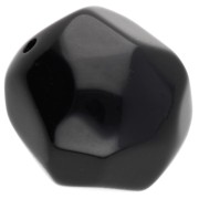Round irregular faceted resin beads 16 mm Black x1