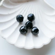 Round irregular faceted resin beads 16 mm Black x1
