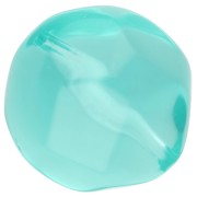Round irregular faceted resin beads 16 mm Aqua transparent x1