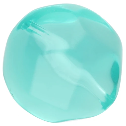 16 mm irregular round faceted bead made of clear resin - Aqua x1