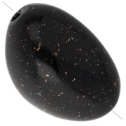 Irregular nugget beads 13.5x9 mm in opaque resin - Black with gold glitter x8