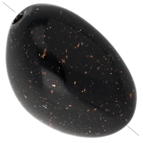 Irregular nugget beads 13.5x9 mm in opaque resin - Black with gold glitter x8