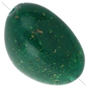 Irregular nugget beads 13.5x9mm in opaque resin - Dark green with gold glitter x8