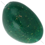 Irregular nugget beads 13.5x9mm in opaque resin - Dark green with gold glitter x8