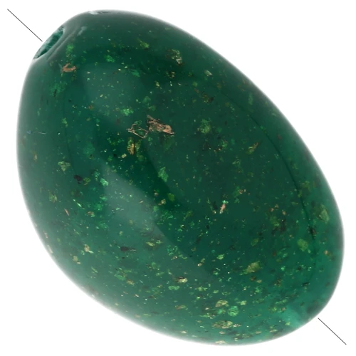 Irregular nugget beads 13.5x9mm in opaque resin - Dark green with gold glitter x8