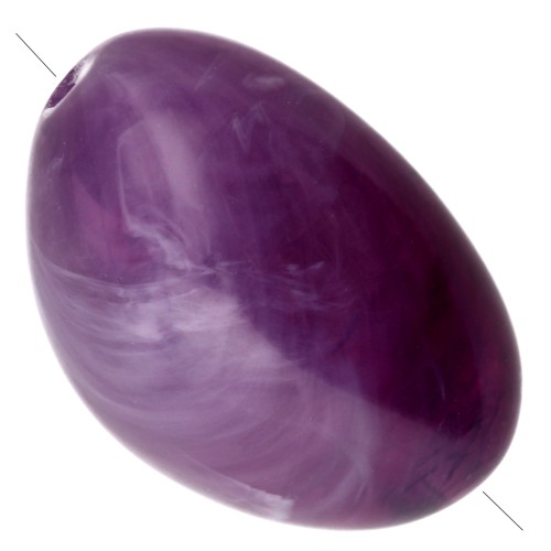 Irregular nugget beads 13.5x9 mm in opaque resin - Violet marbled x8