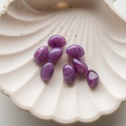 Irregular nugget beads 13.5x9 mm in opaque resin - Violet marbled x8