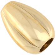 Olive resin bead 25x17 mm - Gold x1