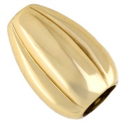 Olive resin bead 17x12 mm - Gold x1
