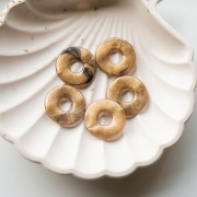 21 mm resin doughnut pendant - Marbled bronze x1