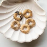 21 mm resin doughnut pendant - Marbled bronze x1