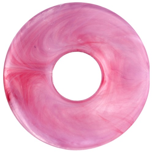 21 mm resin doughnut pendant - Raspberry marbled x1