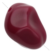 Beads irregular nuggets 13x9 mm resin opaque - Lie de vin x8