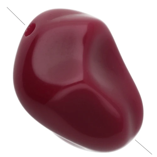 Beads irregular nuggets 13x9 mm resin opaque - Lie de vin x8