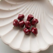 Beads irregular nuggets 13x9 mm resin opaque - Lie de vin x8