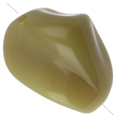 Irregular nugget beads 13x9 mm in opaque resin - Olive green x8