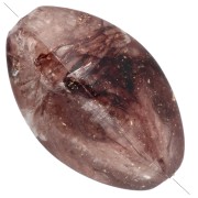 Beige - 4-sided 27x17 mm crackle-effect olive bead in translucent resin - Brown - Beige 4-sided 27x17 mm crackle-effect olive bead in translucent resin - Brown - Beige