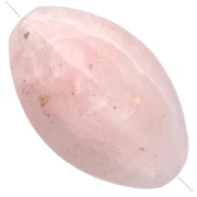 4-sided 27x17 mm crackle-effect olive bead in translucent resin - Powder pink x1