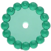 Rondelle beads 15 mm with small transparent resin balls - Dark green x6