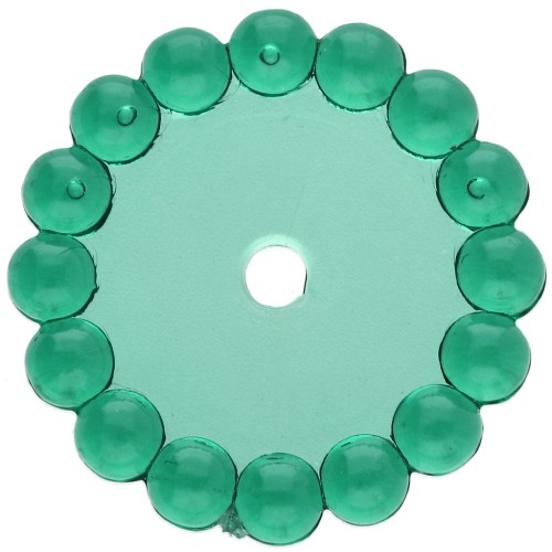 Rondelle beads 15 mm with small transparent resin balls - Dark green x6